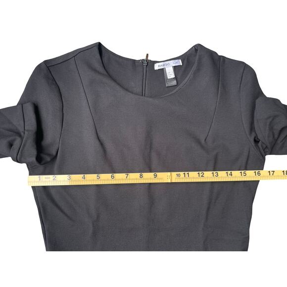 Mango Black Peplum Top Short Sleeve Round Neck Suit Collection - Size Small - Picture 11 of 15